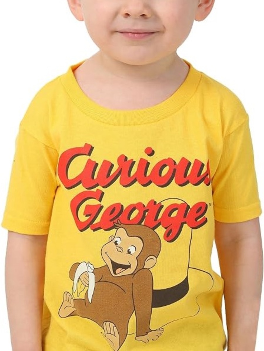 Curious George Yellow Kids Graphic Tee 5T 100% cotton